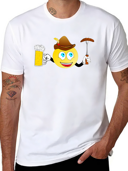 Oktoberfest Emoji T-Shirt - Beer and Bratwurst Fun!