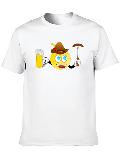 Oktoberfest Emoji T-Shirt - Beer and Bratwurst Fun!