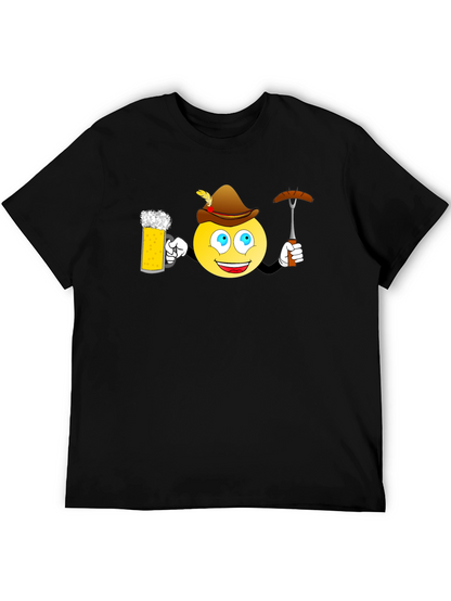 Oktoberfest Emoji T-Shirt - Beer and Bratwurst Fun!
