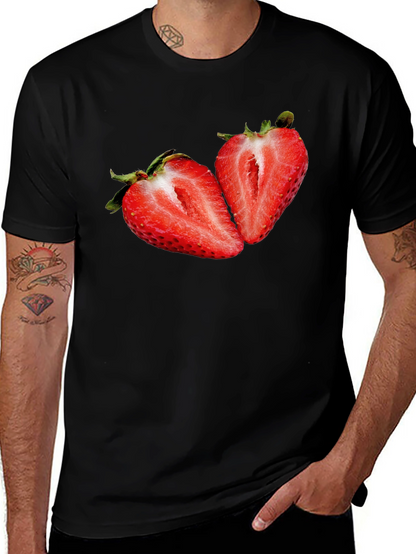 Strawberry Graphic Black T-Shirt