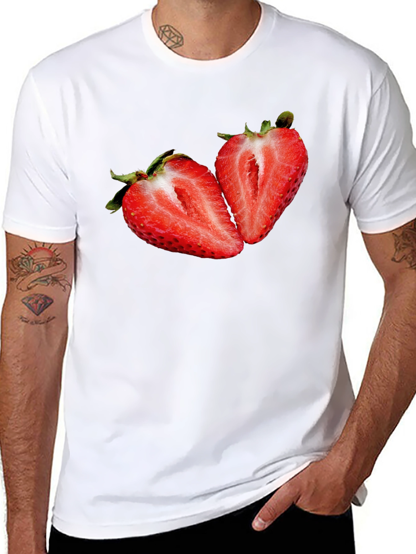 Strawberry Graphic Black T-Shirt
