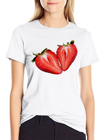 Strawberry Graphic Black T-Shirt