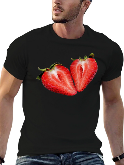Strawberry Graphic Black T-Shirt
