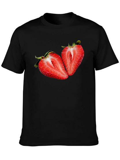 Strawberry Graphic Black T-Shirt