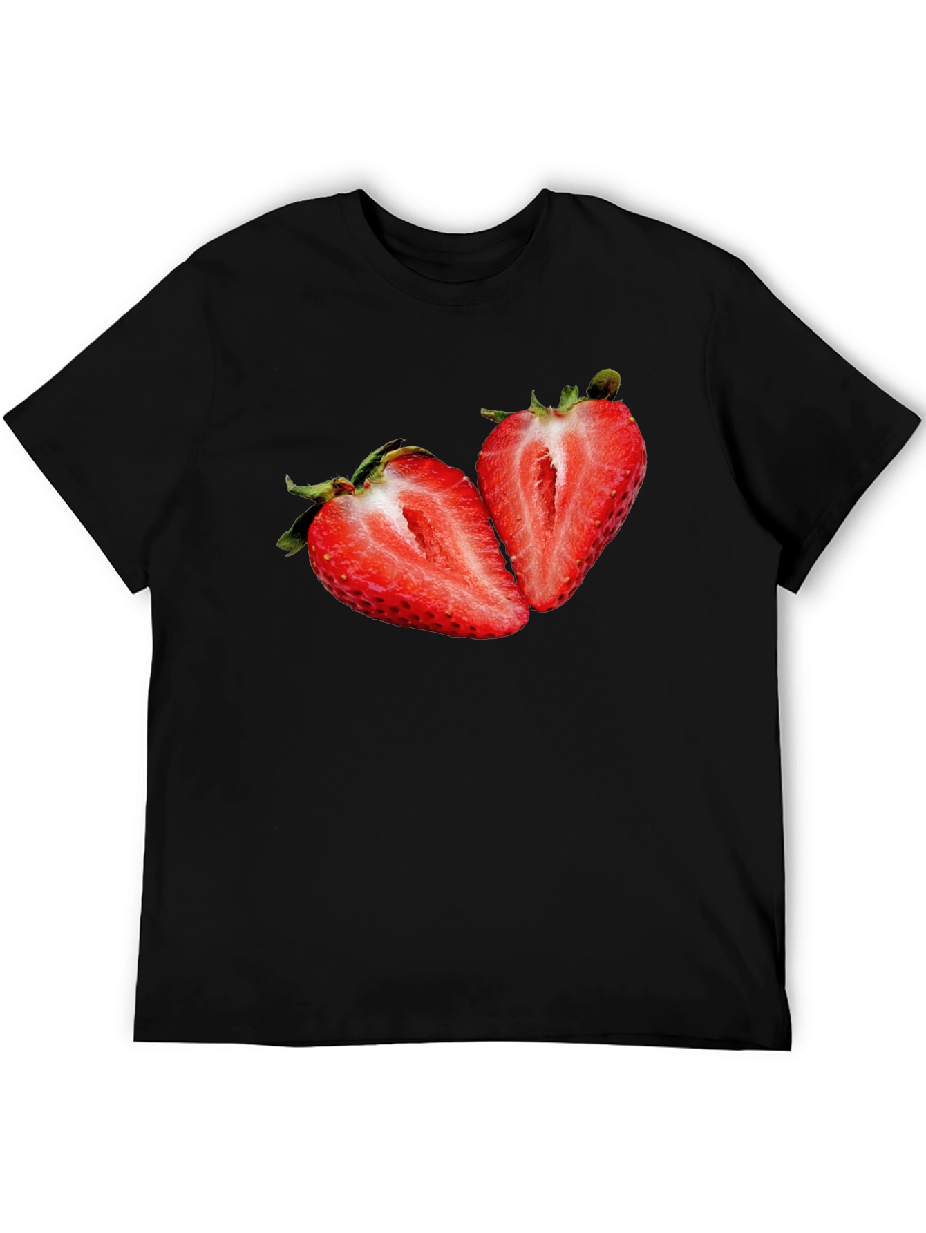 Strawberry Graphic Black T-Shirt