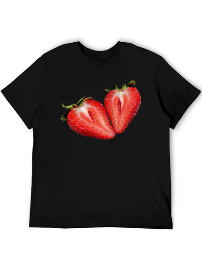 Strawberry Graphic Black T-Shirt