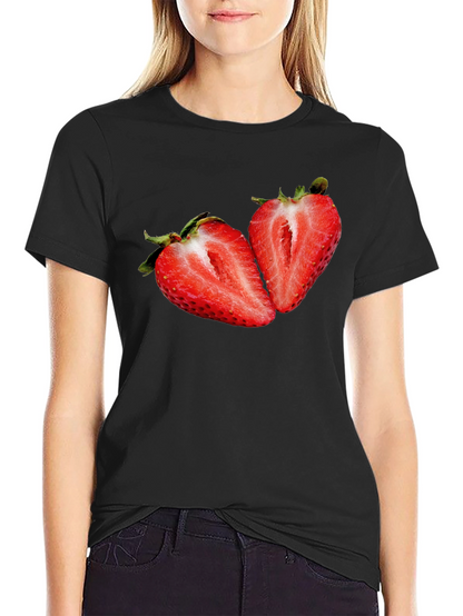 Strawberry Graphic Black T-Shirt