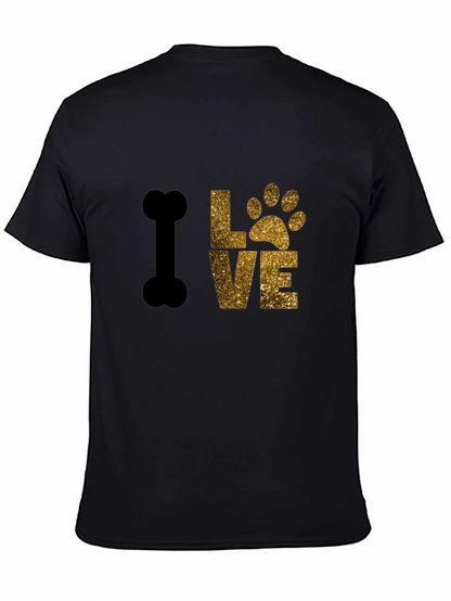 I Love Dogs T-Shirt Paw Print Bone Design