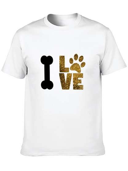 I Love Dogs T-Shirt Paw Print Bone Design