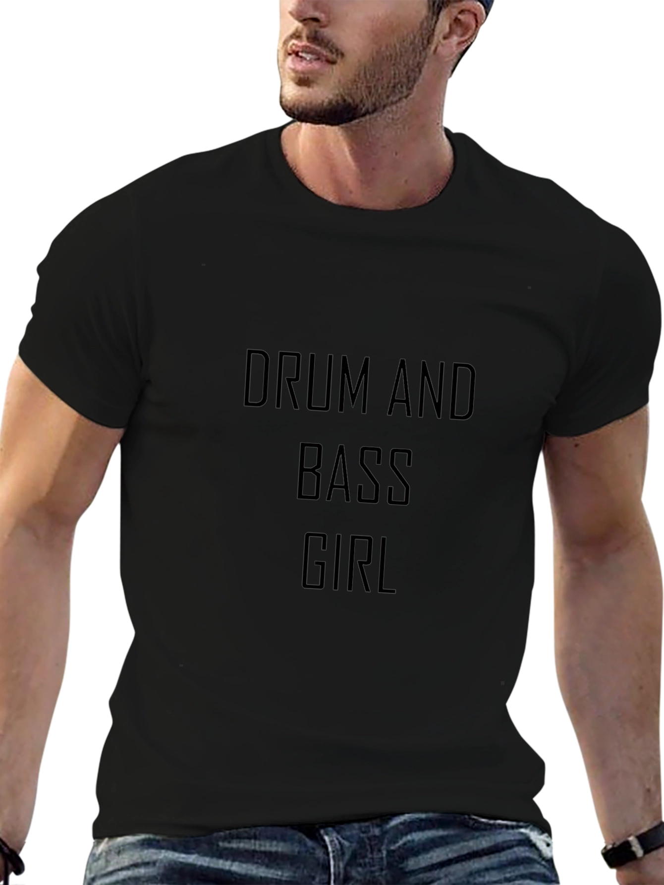 Drum and Bass Girl Black T-Shirt