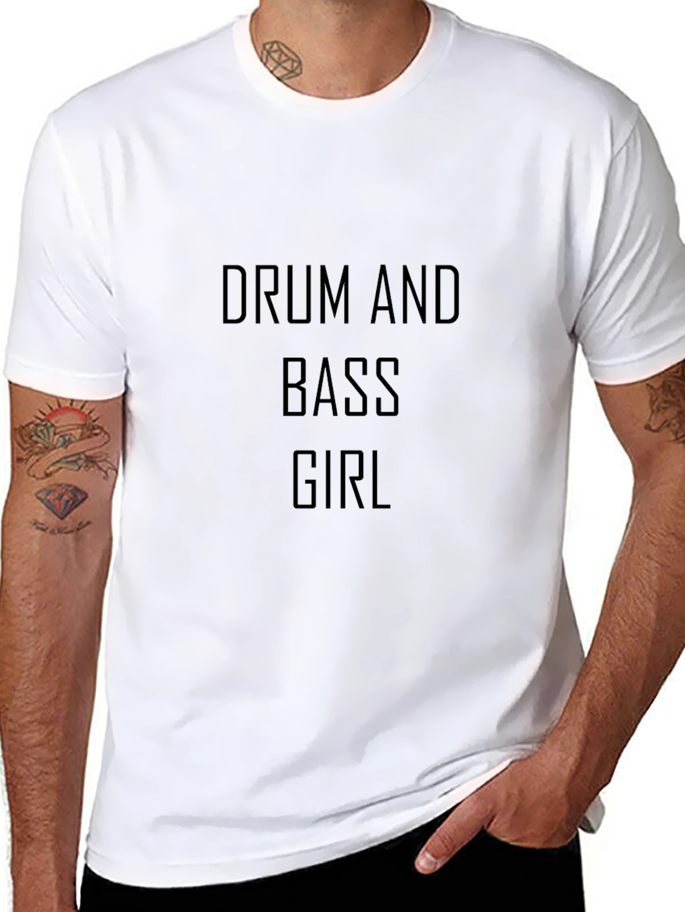 Drum and Bass Girl Black T-Shirt