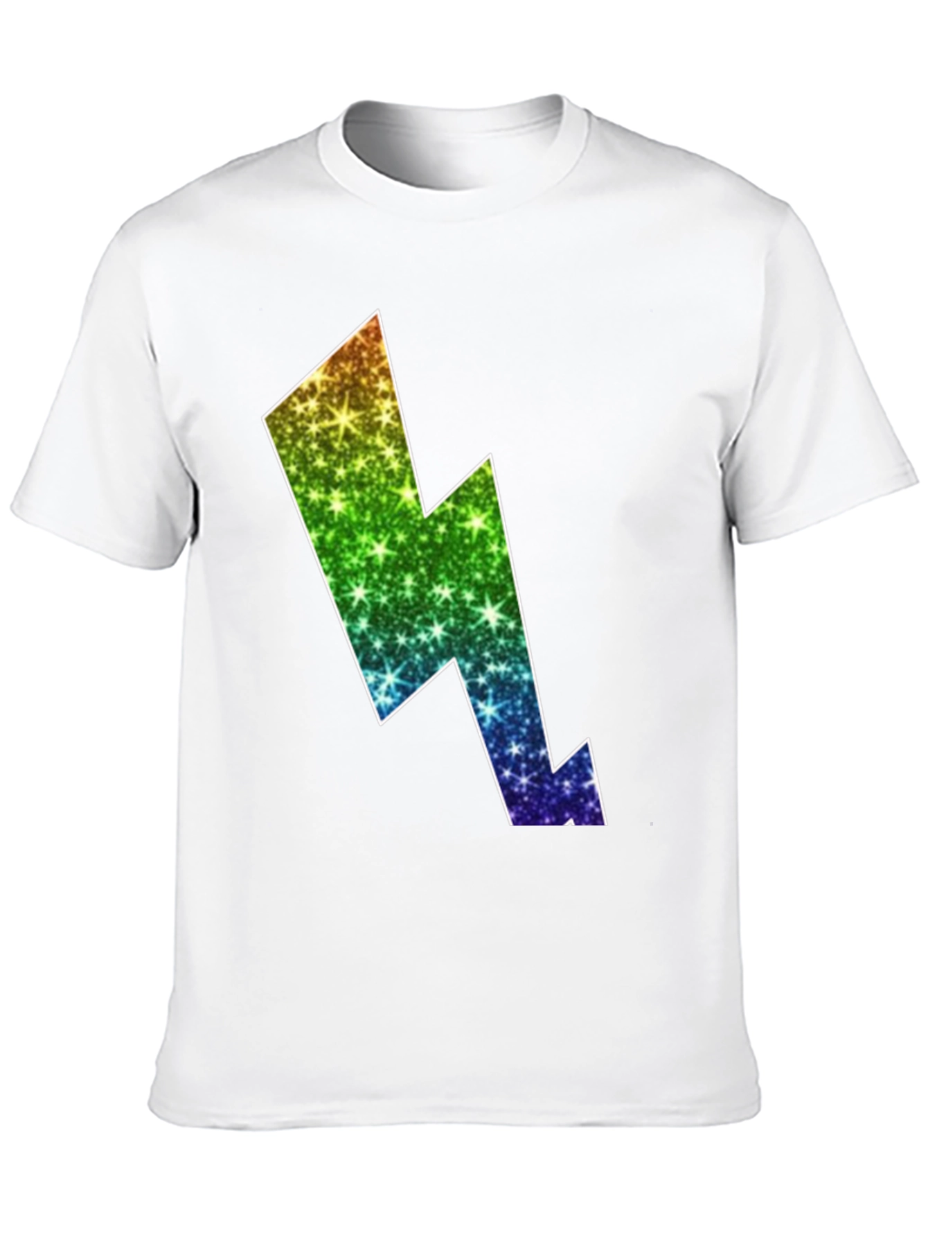 Rainbow Lightning Bolt Black T-Shirt