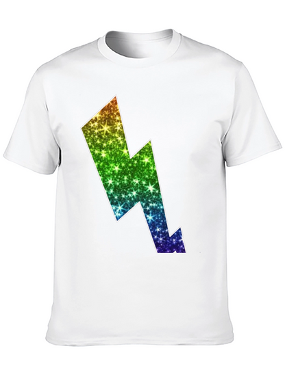 Rainbow Lightning Bolt Black T-Shirt