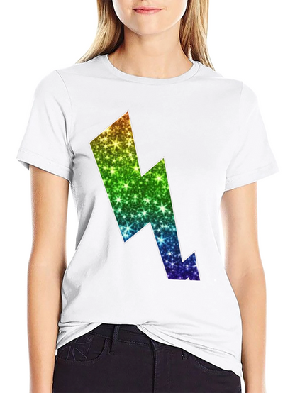 Rainbow Lightning Bolt Black T-Shirt