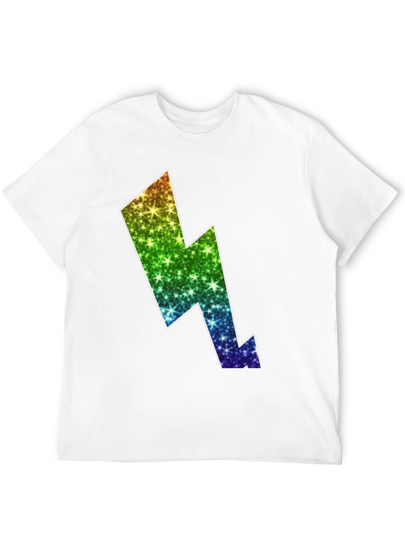 Rainbow Lightning Bolt Black T-Shirt