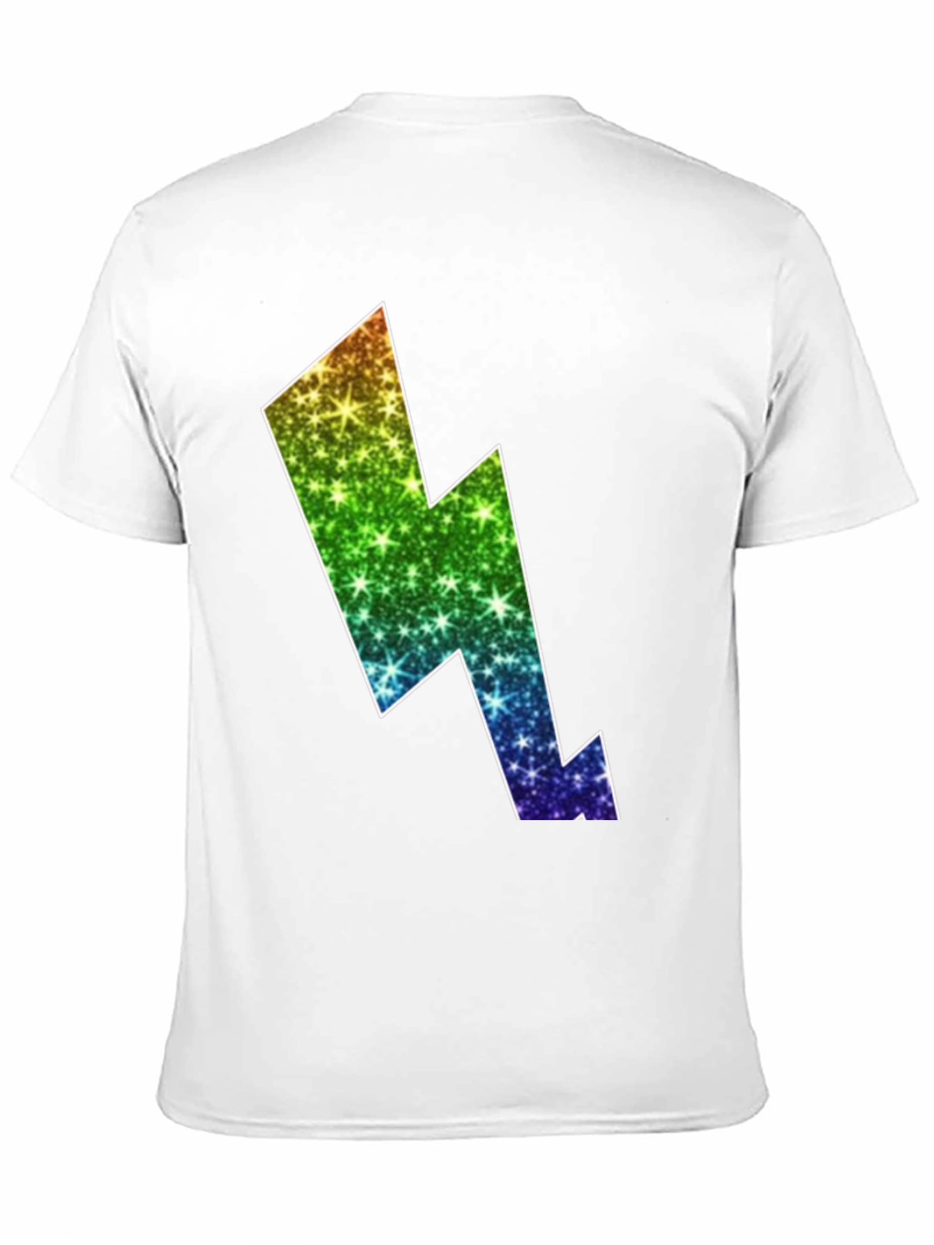 Rainbow Lightning Bolt Black T-Shirt