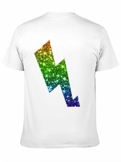Rainbow Lightning Bolt Black T-Shirt