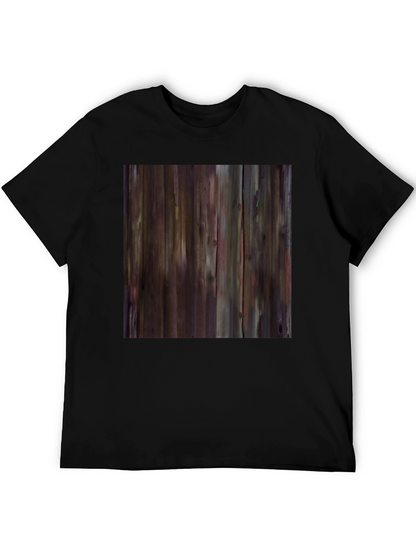 Rustic Wood Grain Graphic Tee - Black
