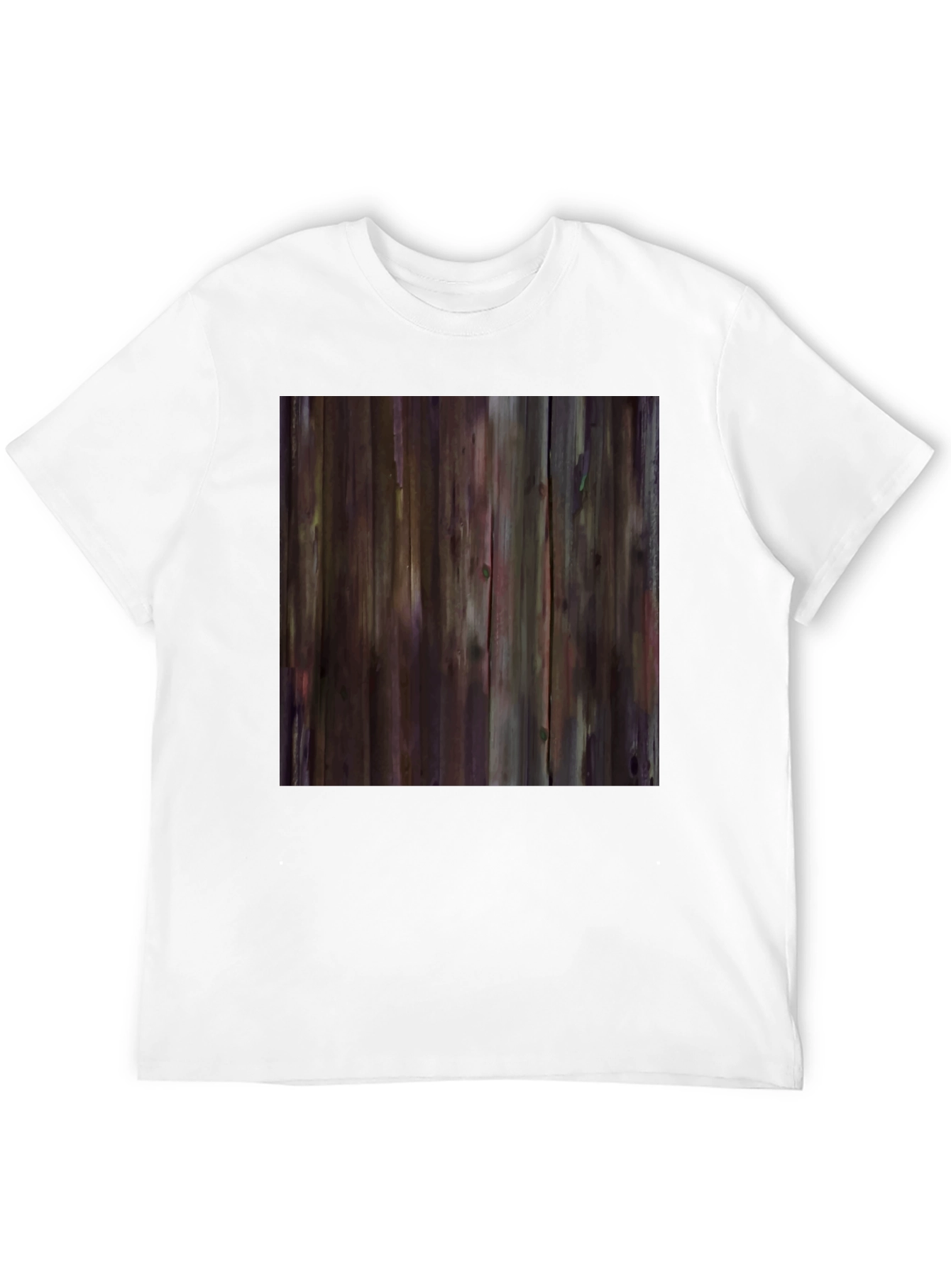 Rustic Wood Grain Graphic Tee - Black
