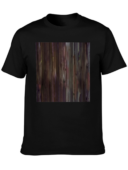 Rustic Wood Grain Graphic Tee - Black
