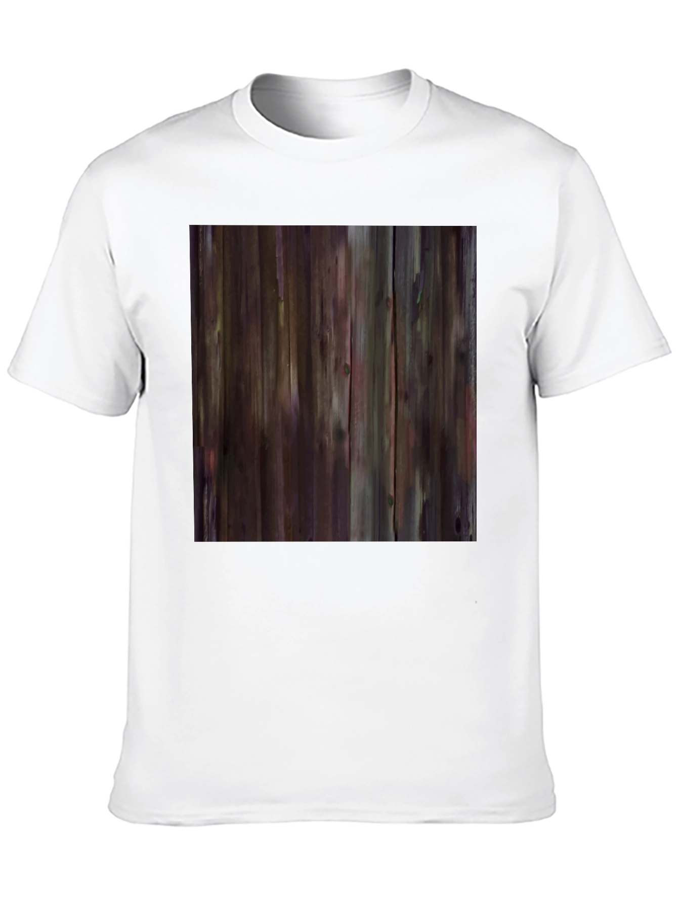 Rustic Wood Grain Graphic Tee - Black