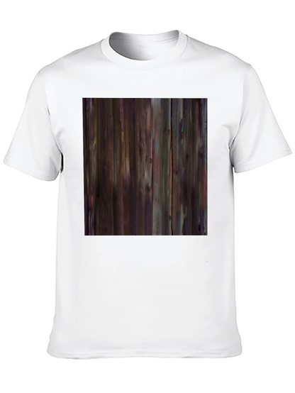 Rustic Wood Grain Graphic Tee - Black