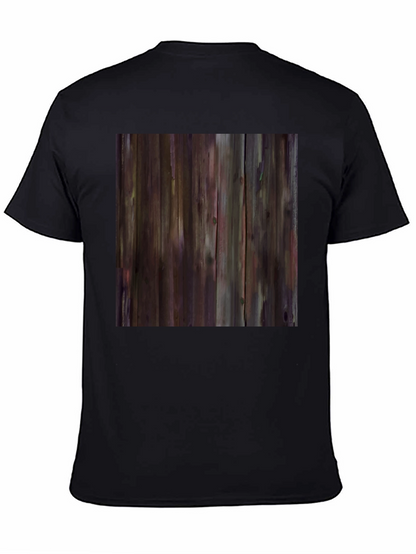 Rustic Wood Grain Graphic Tee - Black