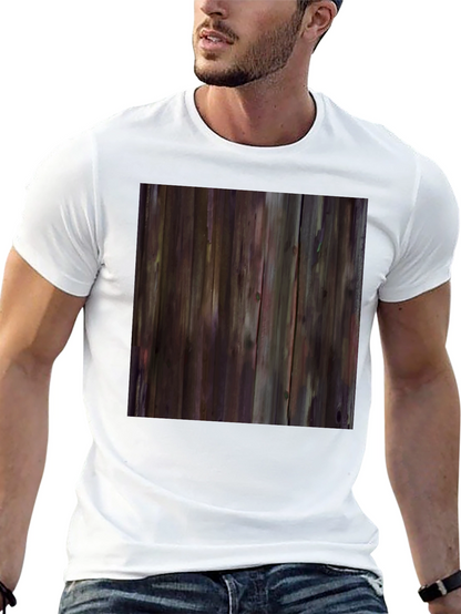 Rustic Wood Grain Graphic Tee - Black