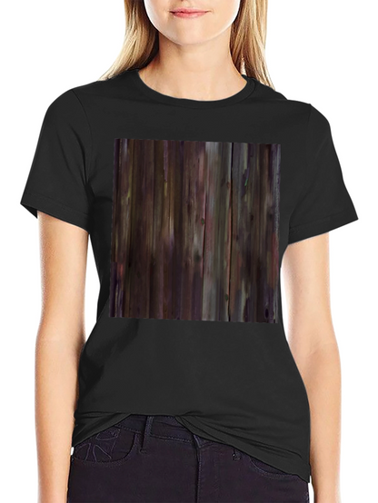 Rustic Wood Grain Graphic Tee - Black