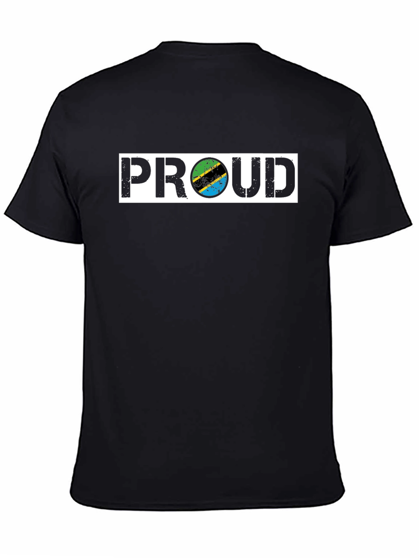 Proud Tanzania Flag Graphic Tee - Black T-Shirt