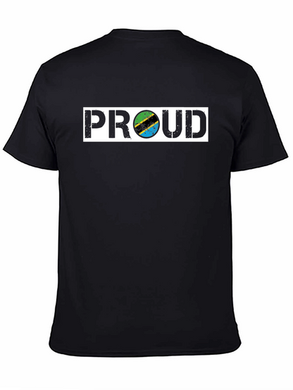 Proud Tanzania Flag Graphic Tee - Black T-Shirt