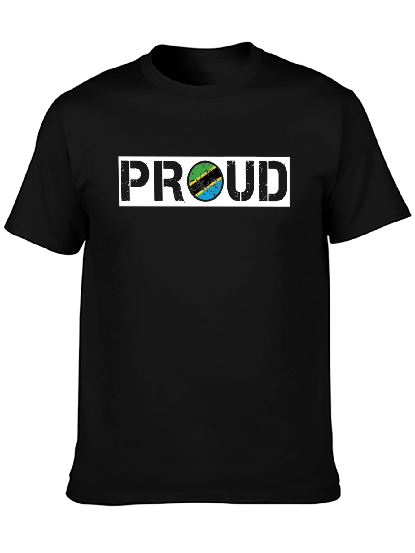 Proud Tanzania Flag Graphic Tee - Black T-Shirt