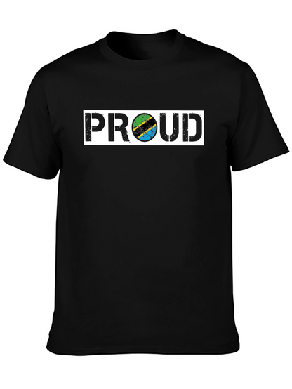 Proud Tanzania Flag Graphic Tee - Black T-Shirt