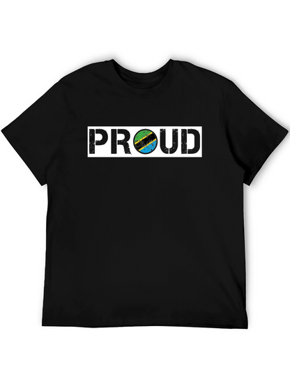 Proud Tanzania Flag Graphic Tee - Black T-Shirt