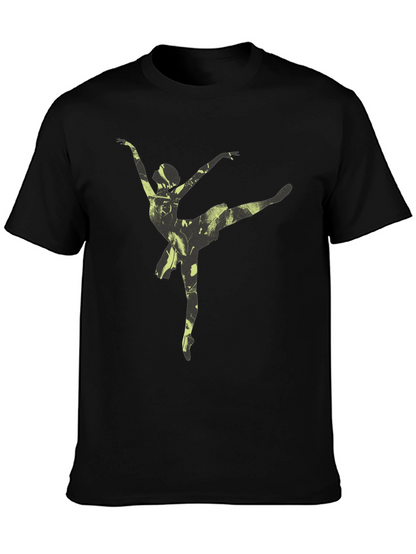 Ballerina Graphic Tee - Soft Black Cotton