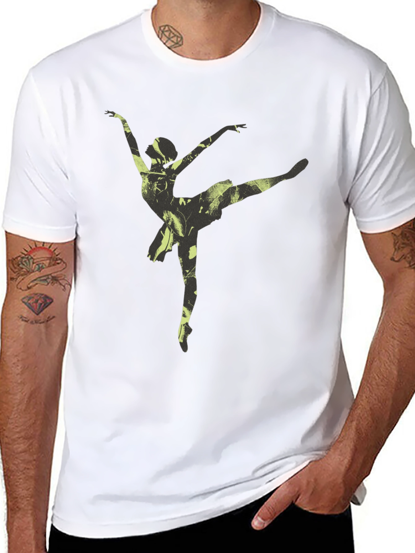 Ballerina Graphic Tee - Soft Black Cotton