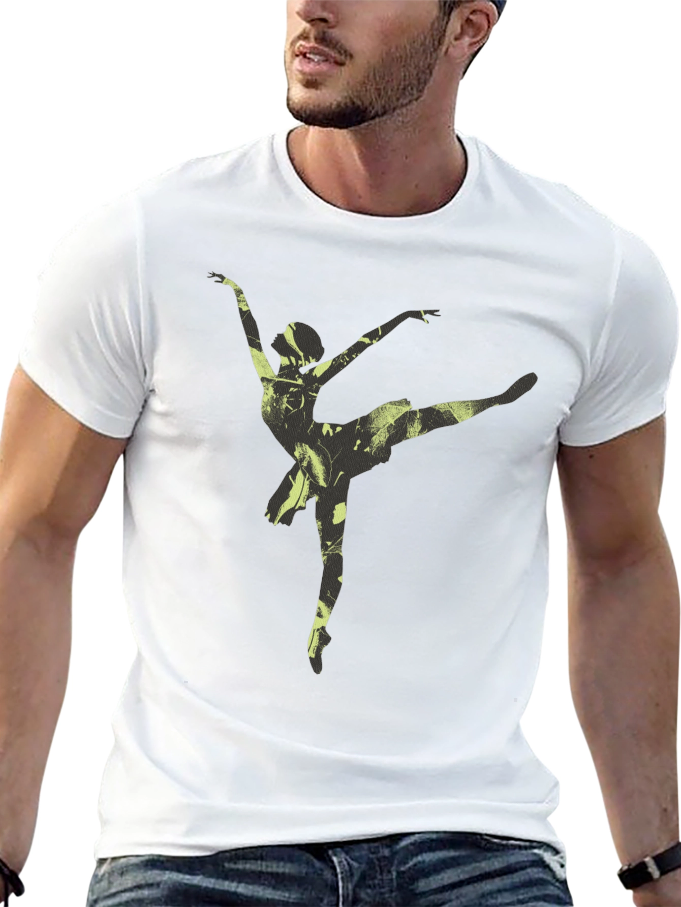 Ballerina Graphic Tee - Soft Black Cotton