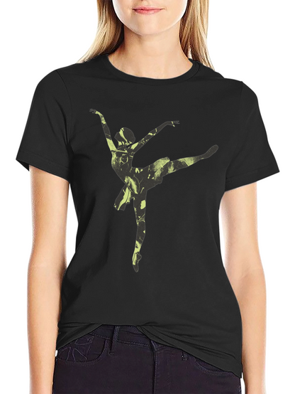 Ballerina Graphic Tee - Soft Black Cotton