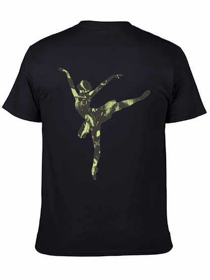 Ballerina Graphic Tee - Soft Black Cotton