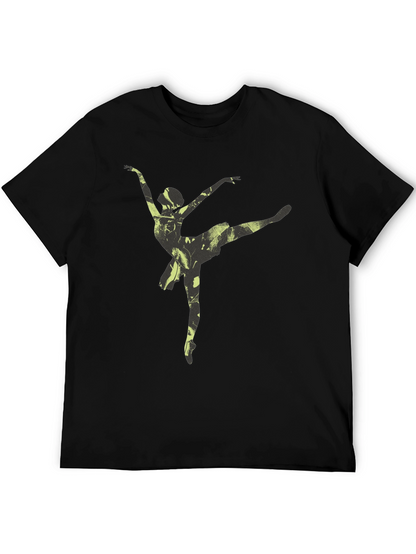 Ballerina Graphic Tee - Soft Black Cotton
