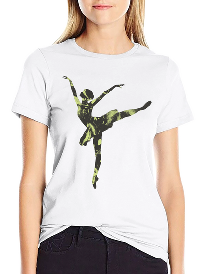 Ballerina Graphic Tee - Soft Black Cotton