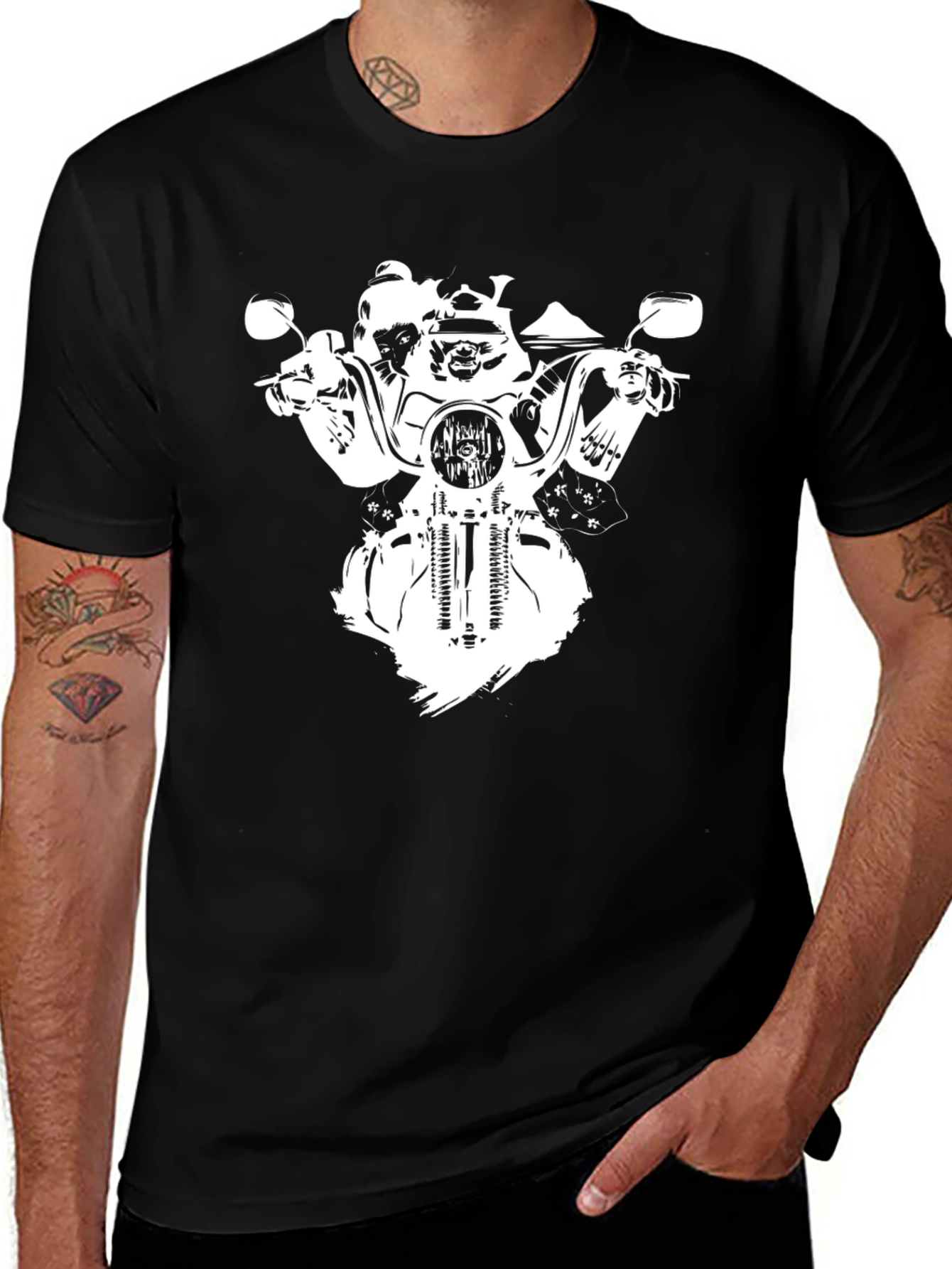 Skull Rider Graphic Tee - Black
