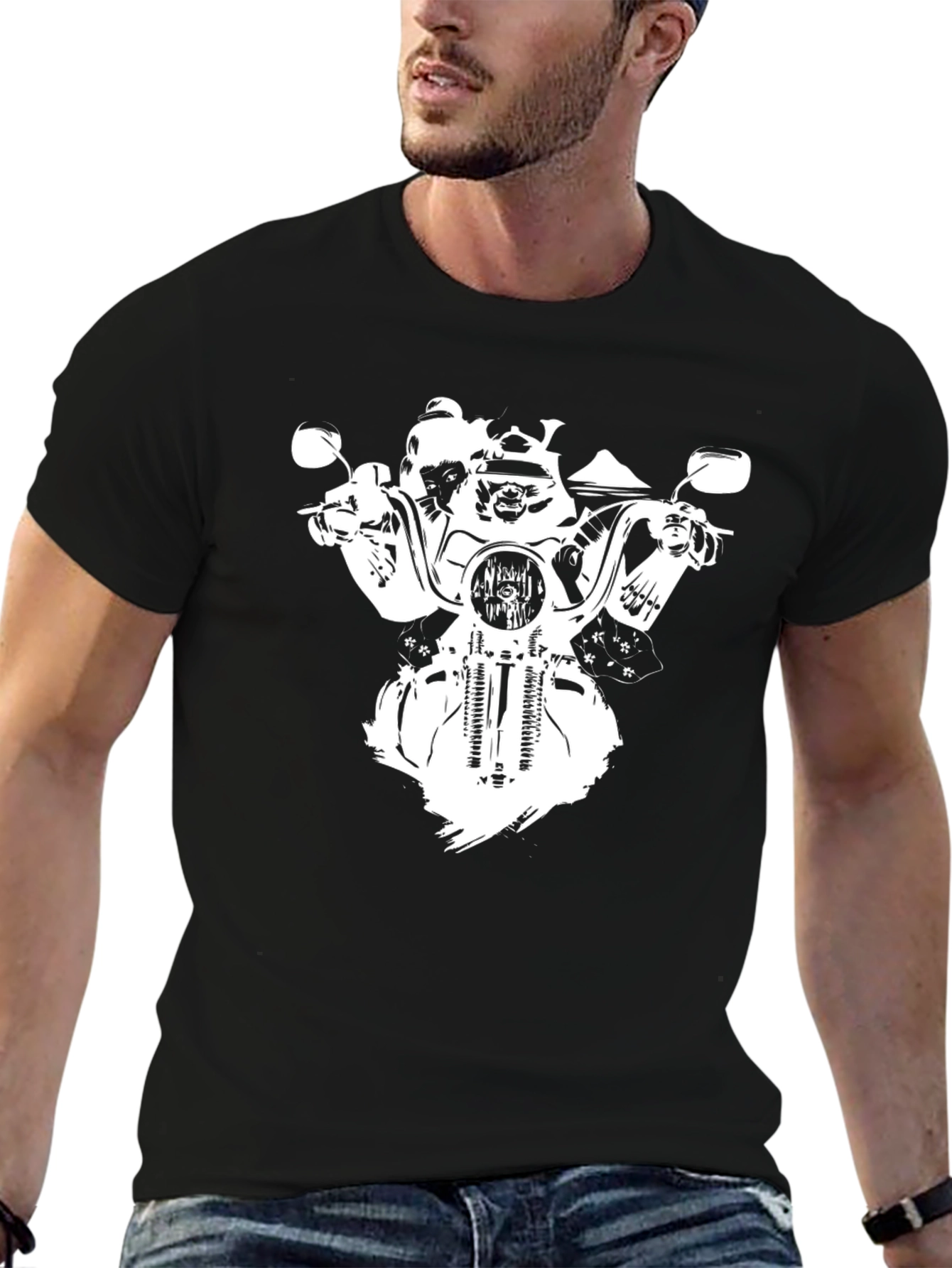 Skull Rider Graphic Tee - Black