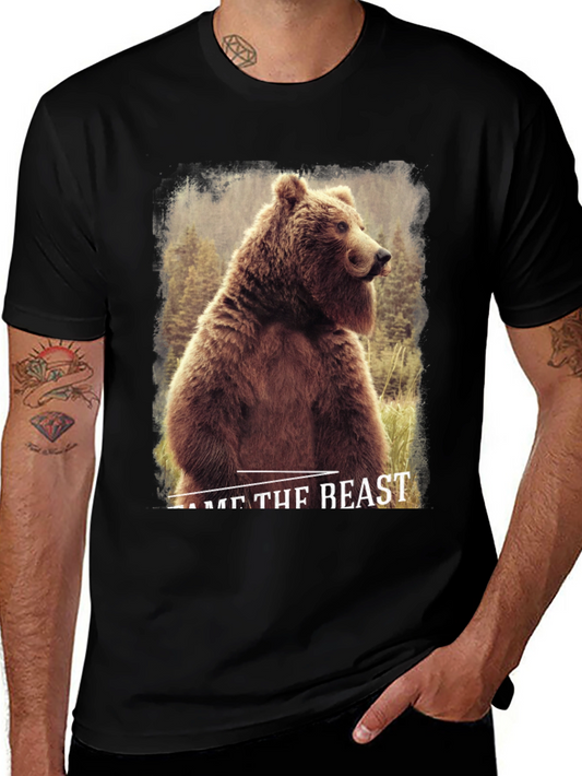 Tame The Beast Bear Graphic Tee - Black