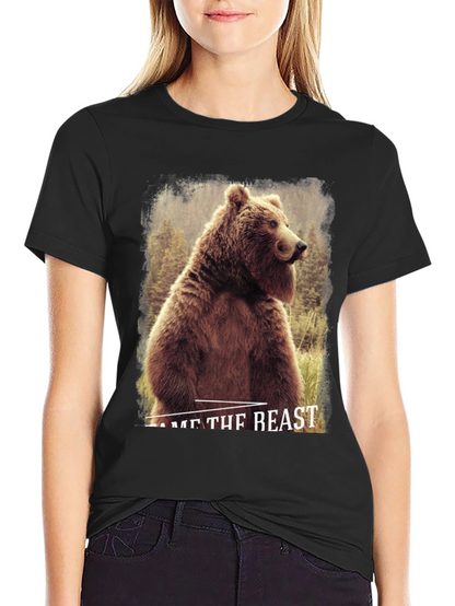 Tame The Beast Bear Graphic Tee - Black