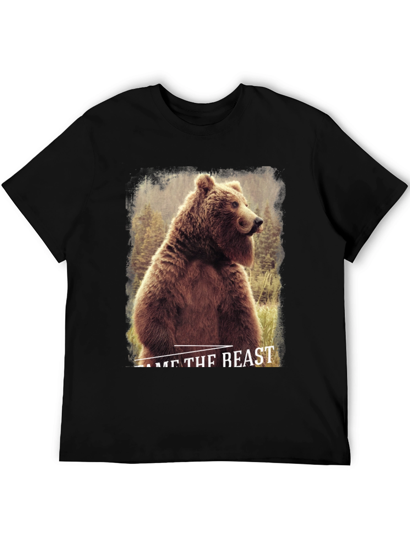 Tame The Beast Bear Graphic Tee - Black
