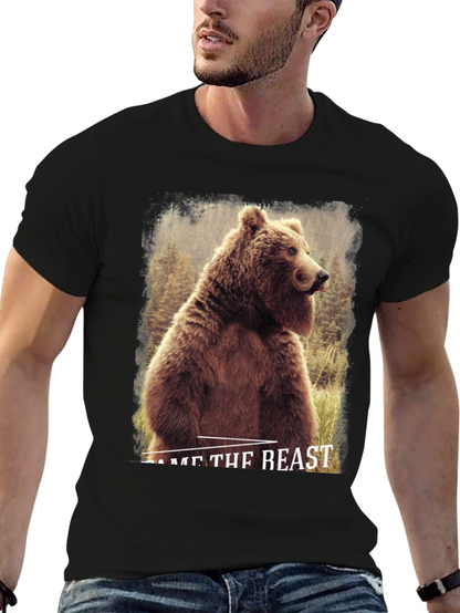 Tame The Beast Bear Graphic Tee - Black