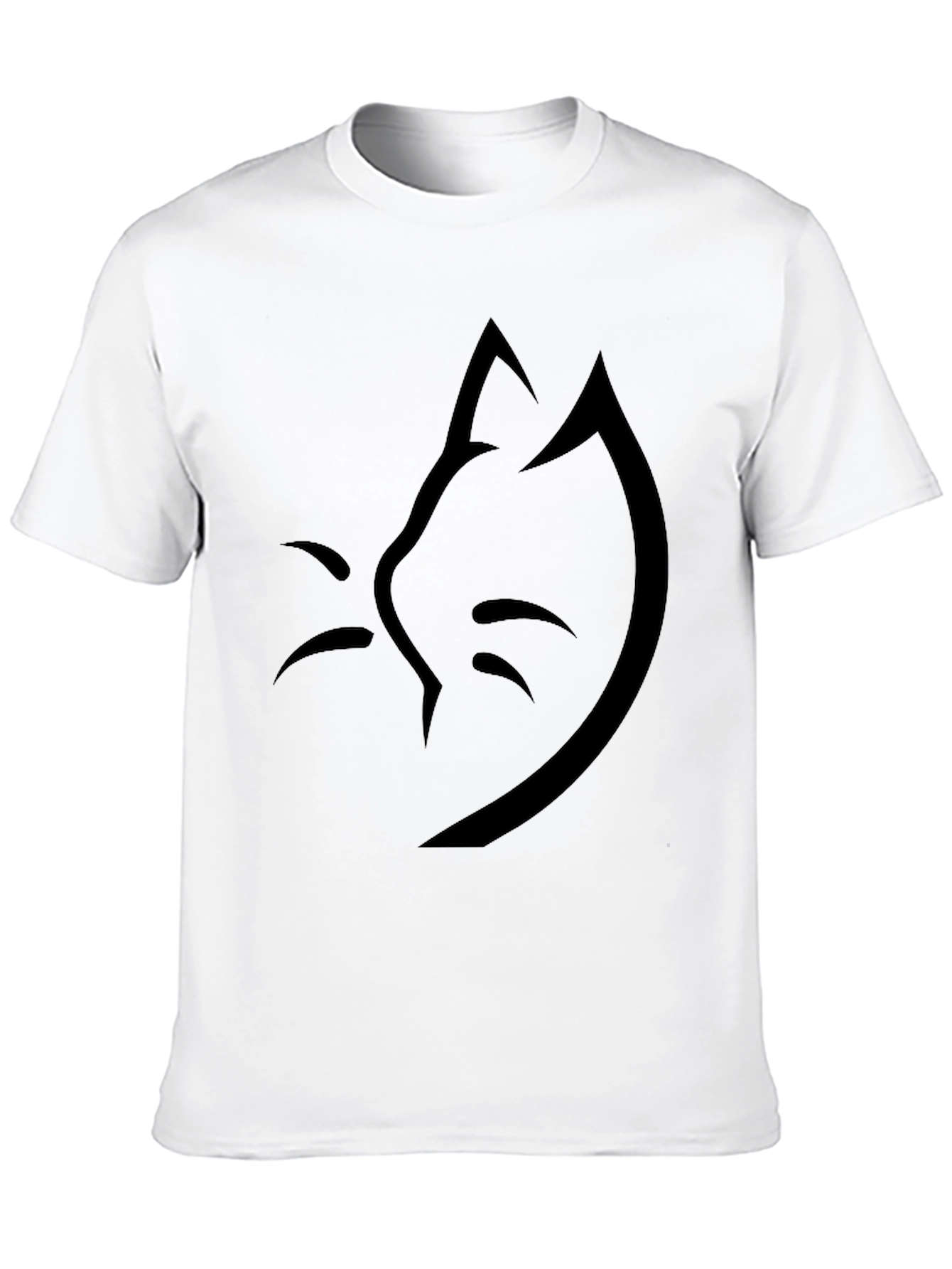 Minimalist Cat Silhouette Black T-Shirt