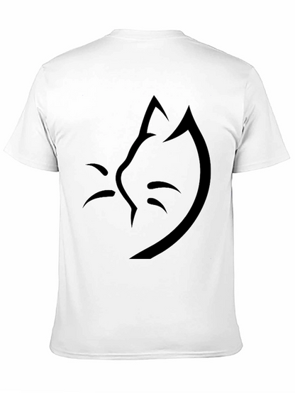 Minimalist Cat Silhouette Black T-Shirt