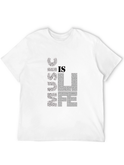 Music is Life Graphic Tee - Black Cotton T-Shirt